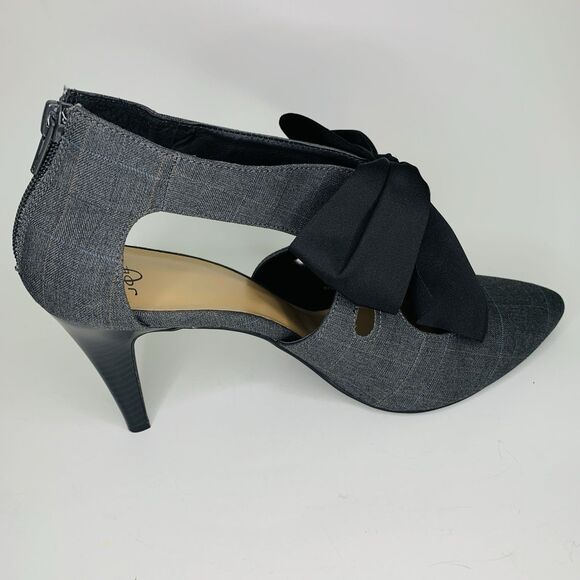 Joey-O Women's Bliss Bow Tie Pointed Toe Ankle Strap Stiletto Heels Sz 10 Gray - Picture 3 of 13